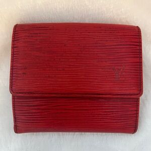 Louis Vuitton Red Textured EPI Wallet